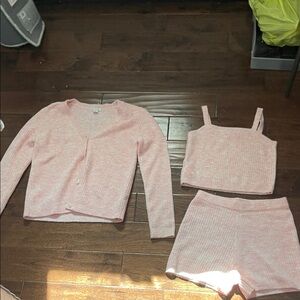 Primark Pink Knit Pajama Set